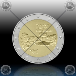 2 EVRO MALTA 2019 (Temples of Ta’ Ħaġrat) Mint Mark *F* BU